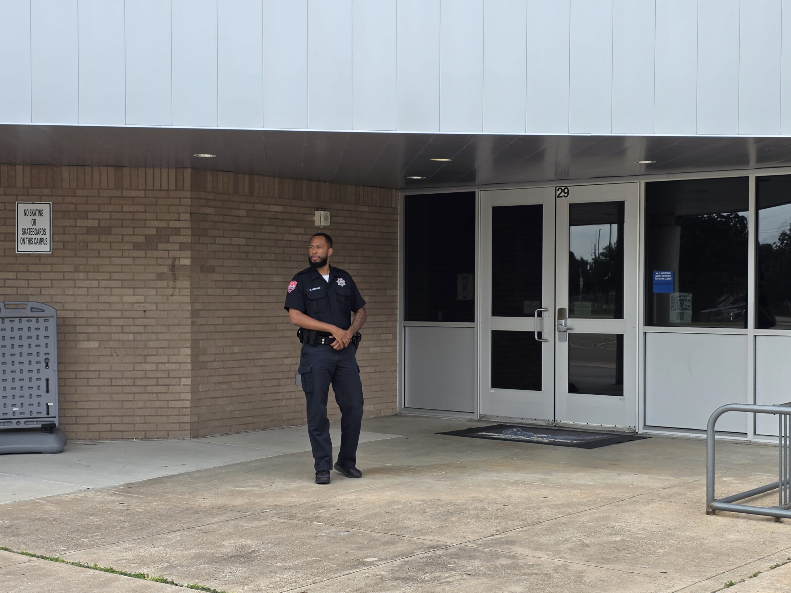 Security officer posted at a Houston warehouse and industrial facility